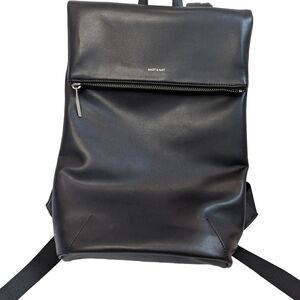 Matt and Nat Black Colton Backpack Vegan Matte Leather Laptop Sleeve